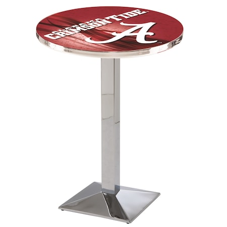 Holland Bar Stool Co 42" Chrome Alabama Pub Table, 28" dia. Top L217C4228AL-A-D2